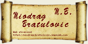 Miodrag Bratulović vizit kartica